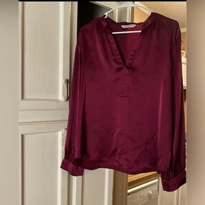Amanda Uprichard “deep Marooned/Plum” 100% Silk! EUC! Size Large